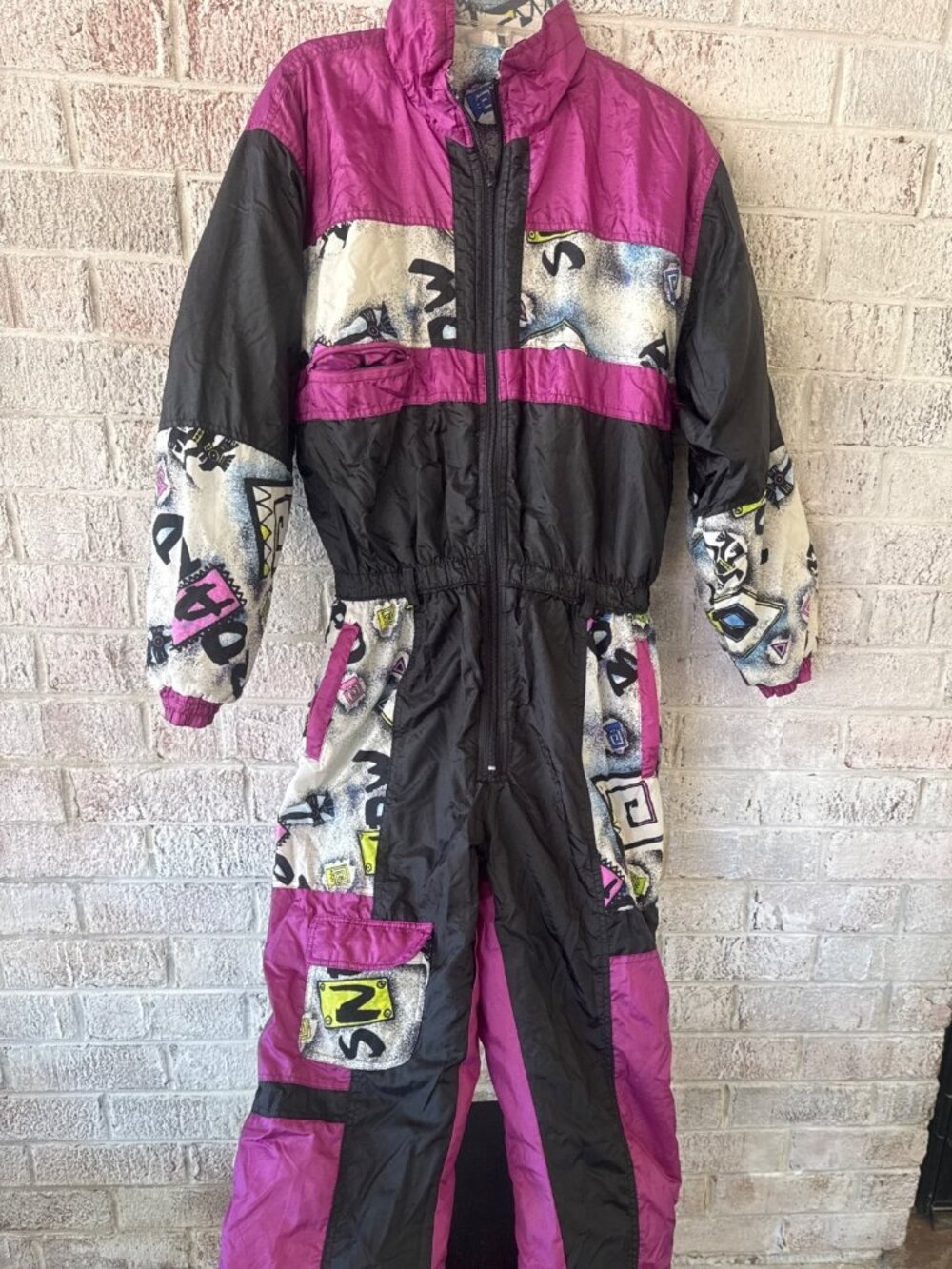 Vintage Stepin One Piece Ski Suit Women’s 10 Geometric Print 80s 90s